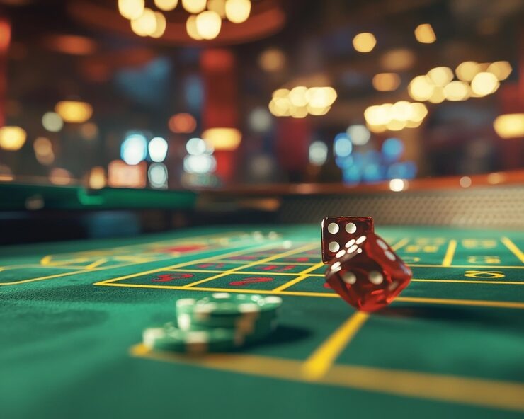 Live dealer studio showing Number Table setup with dice, numbered zones, and HD cameras